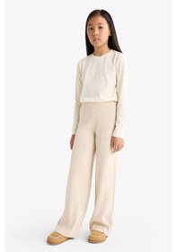 Resim Defacto Kız Çocuk Beli Lastikli Wide Leg Pantolon F4124a825wner233 Ekru 