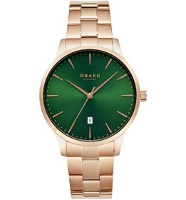 Resim Obaku Denmark V247xdvesv Quartz Çelik Rose Yeşil Kadran 42 Mm Erkek Kol Saati Rose Gold 