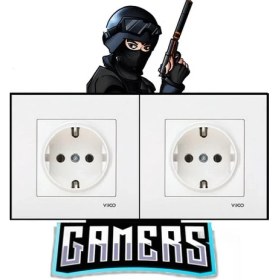 Resim Gamer Priz Süsü Ikili Ahşap Mdf (Csgo) 