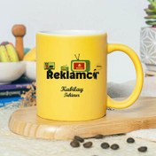 Resim Reklamcı Tasarımlı Sarı Kupa Bardak 
