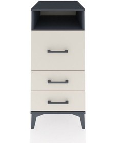 Resim Kronos Komodin Tek Raflı 3 Çekmeceli 44x59x96 Antrasit-aytaşı Antrasit 