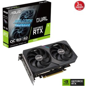 Resim Dual Geforce Rtx 3060 Oc Dual-rtx3060-o8g 8gb Gddr6 128bit Dx12 Gaming (oyuncu) Ekran Kartı 