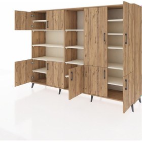 Resim Hyperion Dolap 14 Raflı 9 Kapaklı 220x44x163 Çam-çam/aytaşı Atlas Çam/aytası - Atlas Çam 