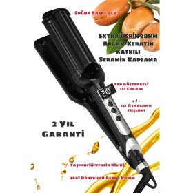 Resim Shibowavy 38 mm Derin Wag Saç Maşası Metal Malzeme ile Ultra Kalın Dalga ve Isı Ayarı Özellikleri 