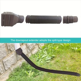 Resim Genişletilebilir Drenaj Sistemi - Dayanıklı Plastik Çatı Su Borusu, 4 Vida ve 2 Adaptör ile, 50cm/19.6in Uzunluk 