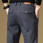 Resim Erkekler İçin Klasik Şık Çapraz Dokuma Esnek Kumaş Elbise Pantolon - Yeni Tasarım, Tüm Sezonlar için Rahat Nefes Alabilen Düz Paça İş Pantolonu, Günlük Kullanım, Akşam Randevuları ve Resmi Etkinlikler için Katı Gri ve Haki Renk 
