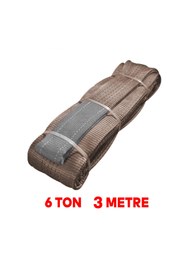 Resim NZB Polyester Sapan Spanzet 6 Ton 3 Metre Kahve Sağlam Yük Kaldırma Taşıma İndirme Halat 