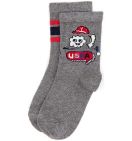 Resim U.S. Polo Assn. U.s. Polo Assn. Erkek Çocuk Gri Melanj Çorap Soket 50318054-vr086 