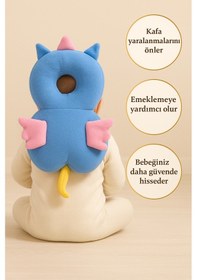 Resim Bebek Baş Koruma Çantası Yastığı 0-3 Yaş Unıcorn Figürü 