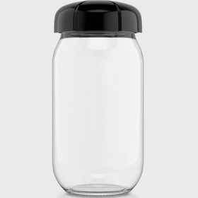 Resim Renga Rhea 1000 Ml Siyah Kapaklı Cam Kavanoz 131012 Siyah 