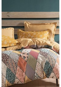 Resim Yataş Bedding Astrid Çift Kişilik Ranforce Nevresim Seti - Hardal 