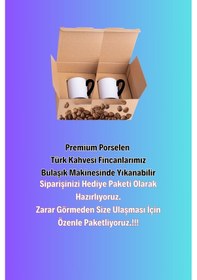 Resim Sevgililer Günü Kalpli Love Baskılı 2 Li Türk Kahvesi Fincanı Hediye Seti Siyah Beyaz Siyah- Beyaz 