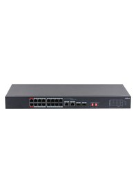 Resim Dahua S3218-16et-135, 16 Port, Megabit, Poe 135w, 2 Port Gigabit Uplink, 2 Port Gigabit Sfp, Longe Range 250mt, Yönetilemez, Rack Mount Switch 14960800 