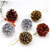 Resim Yılbaşı Ağaç Süsü 6'lı Kozalak 4 Cm Yb562 