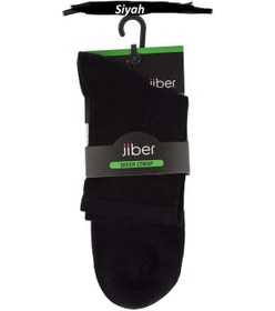 Resim Jiber Erkek Bambu Uzun Lastiksiz Şeker Çorap 5999 - 12 Adet Siyah 