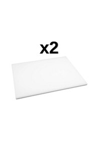 Resim 2'li Türkay 60x40x4 Cm Polietilen Kesme Tahtası Kesim Levhası Naturel/beyaz 4795 