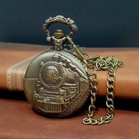 Resim MCM Group Antika Tren Tasarımlı Köstekli Cep Saati ( Lisinya ) 