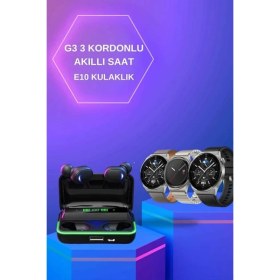 Resim Yeni Nesil Akıllı Saat ve Bluetooth Kulaklık Titreşim Bildirimleri Uyku Takibi 