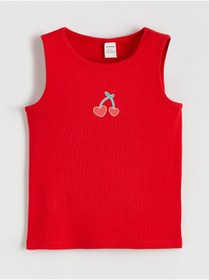 Resim LC Waikiki LCW Kids Kırmızı Baskılı Kız Çocuk Atlet 2'li 
