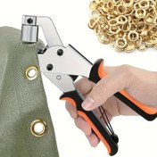 Resim 200 adet 10mm halkalı kapsamlı delik delme kiti - Tarpaulin, sahte deri ve su geçirmez kumaşlar ile ilgili DIY projeleri için mükemmel, dikiş ve el sanatları için gerekli. 