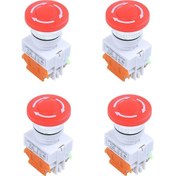 Resim 4x Kırmızı Kapağı 1no 1nc Dpst Acil Durdurma Basmalı Düğme Anahtarı Ac 660v 10a 