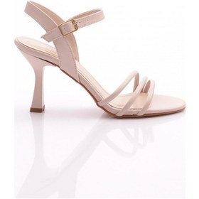 Resim Dgn 923 Kadin Şeritli Topuklu Ayakkabi 923-2423-R1806 Ten Rengi 