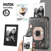 Resim Instax Mini Liplay Hybrid Elegant Siyah Fotoğraf Makinesi - 10'lu Mini Film ve Çerçeve Fujifilm