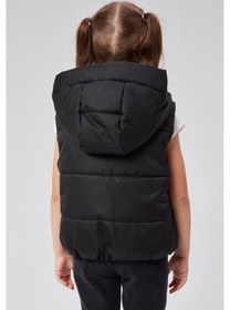 Resim Benitto Kids Kapüşonlu Kız Çocuk Şişme Yelek 51307 Siyah 