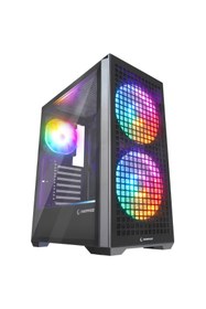 Resim Everest Crest V1 Mesh Temperli Camlı 4X12CM Auto Rgb Fan Atx Mid-T Gaming Oyuncu Kasası 