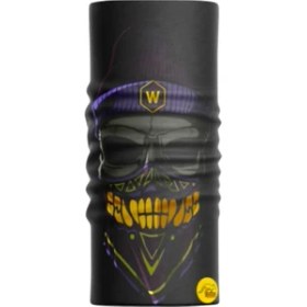 Resim Motobir Baf-Bandana Mor Bereli Sarı Diş Baflı Kuru Kafa 