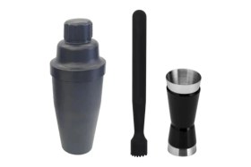 Resim Feyza Design Siyah 20.7 cm Kokteyl Shaker ve Jigger Seti, Polikarbon, 700 cc 