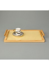 Resim Mienn Kulplu Hazeran Tepsi - Açık Kahverengi - 23x35 Cm Çok Renkli 