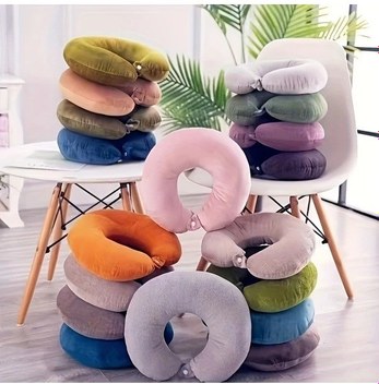 Sunshine022 Pembe Kelebek Papyon Desenli 2li Araç Baş Yastığı Yumuşak Boyun Desteği