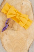 Resim Babygiz El Yapımı Yumuşak Fiyonk Bağlamalı Doğal Pamuklu Penye Bebek Çocuk Kız Bandana ELİT SERİ 