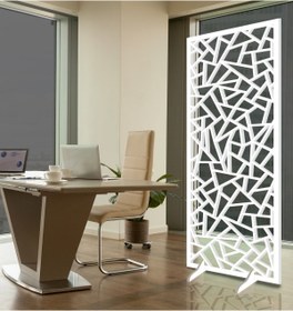 Resim Liar Dekor Liar Ahşap Seperatör (Paravan) - KSP-205 - (10 mm) - (69 cm x 139 cm) - (Beyaz) 