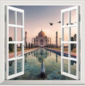 Resim Pencere Poster Duvar Kağıdı Taç Mahal Yapışkanlı Sticker N11.199 