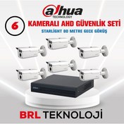 Resim Dahua 6 Kameralı Starlight 80 Metre Gece Görüşlü Full Hd Kamera Seti 