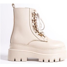 Resim Mubiano Mbbrz400-bj Yüksek Kalın Taban Bağcıklı Kadın Kısa Bot & Postal Bej 