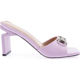 Resim Dgn K9011 Kadin Aksesuarli Topuklu Terlik K9011-1748-R1147 Lila 