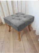 Resim Kapitoneli Makyaj Pufu Ayak Ucu Puf Gold Ayak 45 45 Gri 