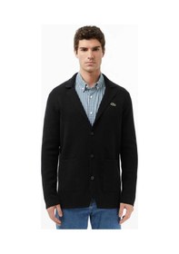 Resim Lacoste Men's Classic Fit V Neck Cardigan Erkek Classic Fit V Yaka Triko Hırka Siyah Siyah 