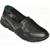 Resim Fox Shoesp555070303 Siyah Hakiki Deri Comfort Ortopedik Taban Kadın Ayakkabı Siyah 