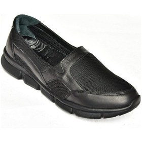 Resim Fox Shoesp555070303 Siyah Hakiki Deri Comfort Ortopedik Taban Kadın Ayakkabı Siyah 