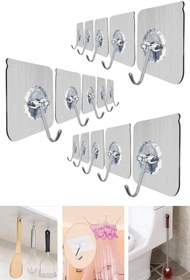 Resim Buffer 3 Adet Süper Güçlü Yapışkan Suya Dayanıklı Şeffaf Askı 5li Yeniden Kullanılabilir Kancalar 