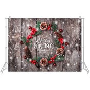 Resim Yunboo Noel Temalı 2.1x1.5m Fotoğraf Çekim Fon Perdesi - W-260 Model Polyester Kumaş 