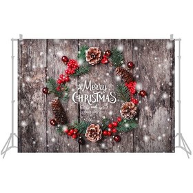 Resim Yunboo Noel Temalı 2.1x1.5m Fotoğraf Çekim Fon Perdesi - W-260 Model Polyester Kumaş 