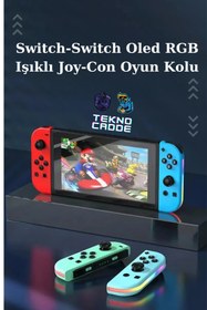Resim beboncool Switch/Switch Oled Yüksek Kapasite Titreşimli RGB Işıklı Joy-Con Oyun Kolu 