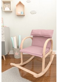 Resim Mobildecoaş Mobildeco Şirin Ahşap Sallanan Sandalye Dinlenme Koltuğu Pembe 