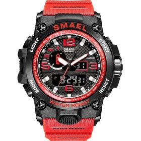 Resim Smael S1545 Analog ve Dijital Kol Saati Siyah - Kırmızı 
