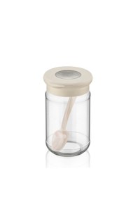 Resim Cam Baharatlık 380 Cc Şeffaf Baharat Kavanozu Krem 